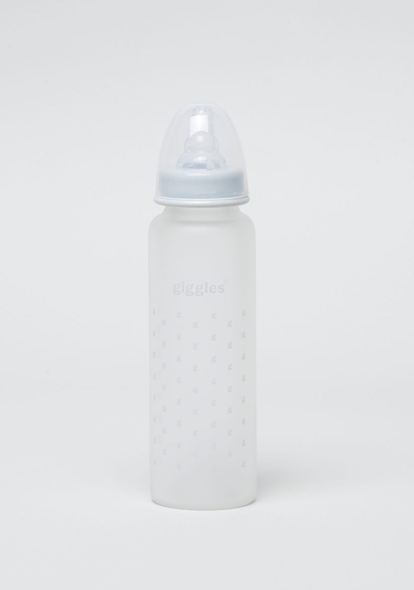 Giggles Glass Feeding Bottle with Cap - 240 ml-Bottles and Teats-image-0