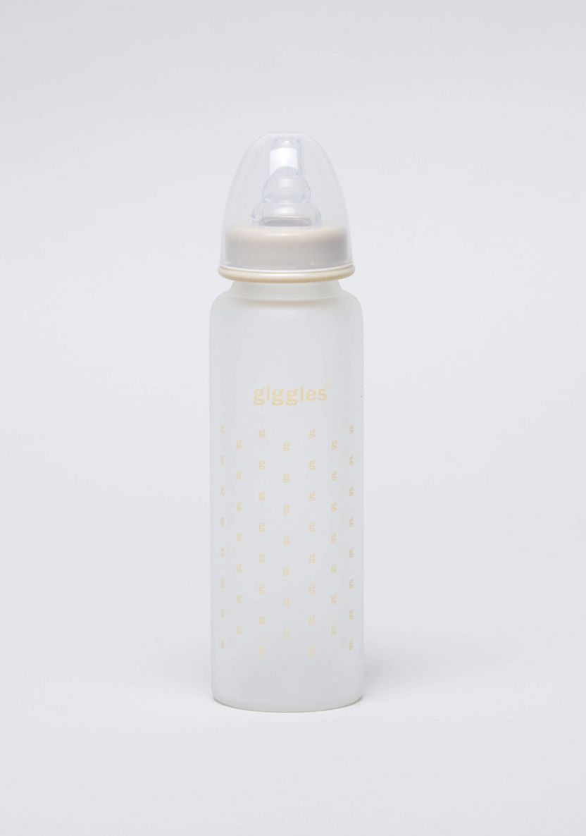 Giggles Feeding Glass Bottle with Silicone Sleeve - 240 ml-Bottles and Teats-image-0