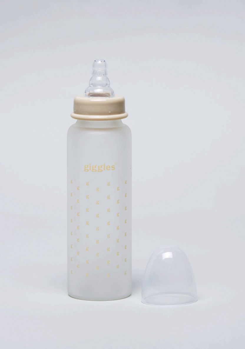 Giggles Feeding Glass Bottle with Silicone Sleeve - 240 ml-Bottles and Teats-image-1