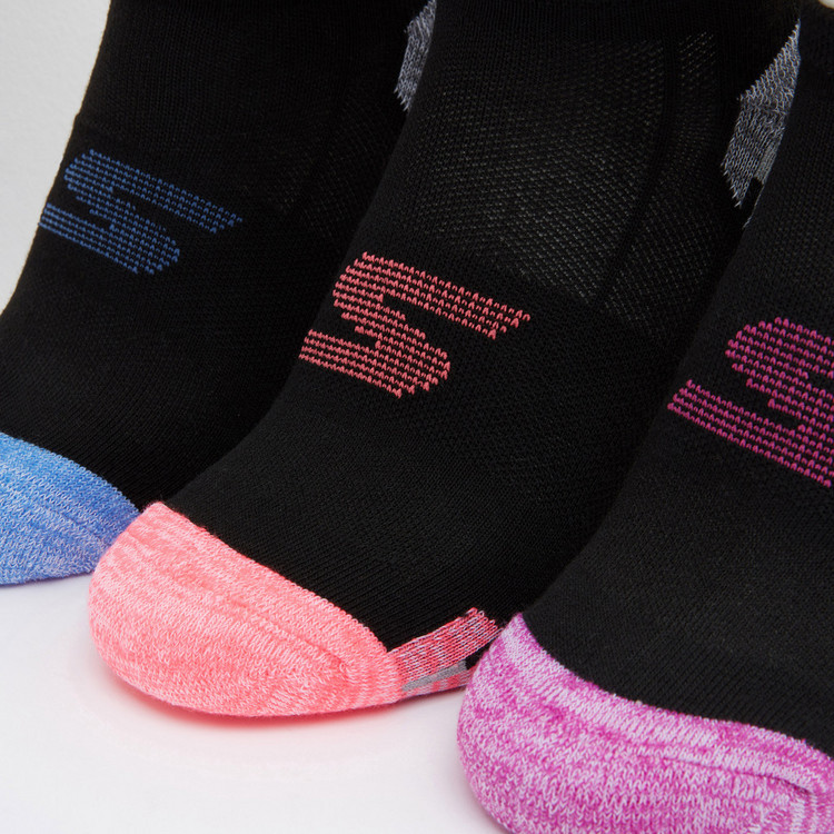Skechers Logo Print Ankle Length Socks - Set of 3