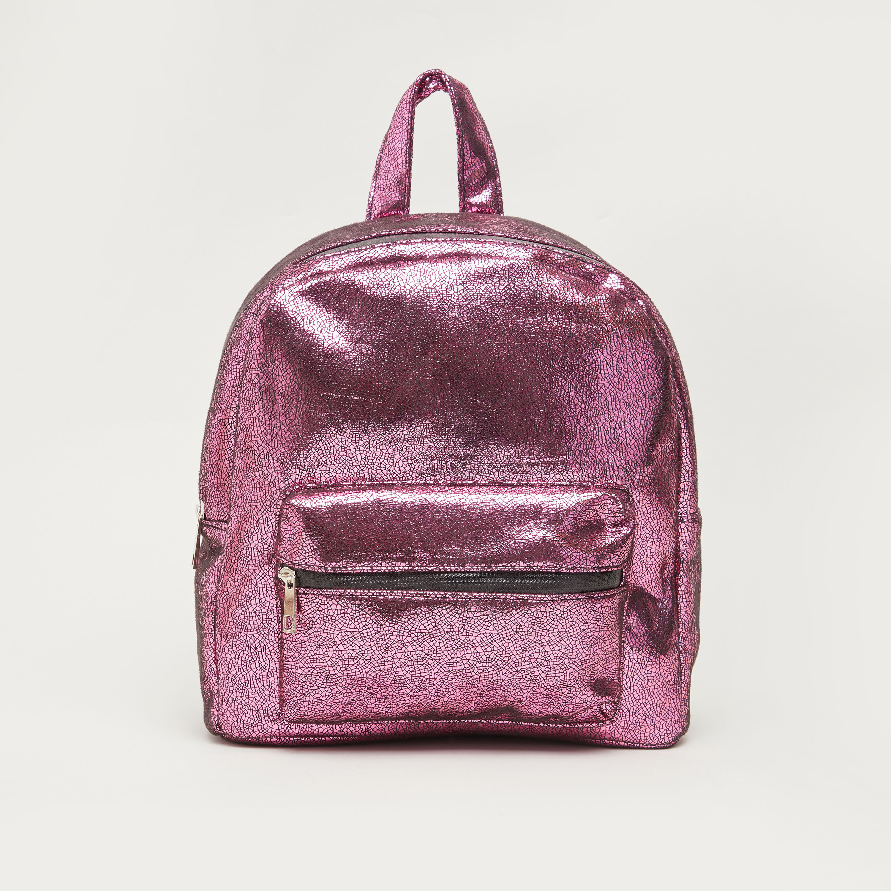 Buy Textured Backpack with Zip Closure 28x12x30 cms Online for Kids Centrepoint Qatar