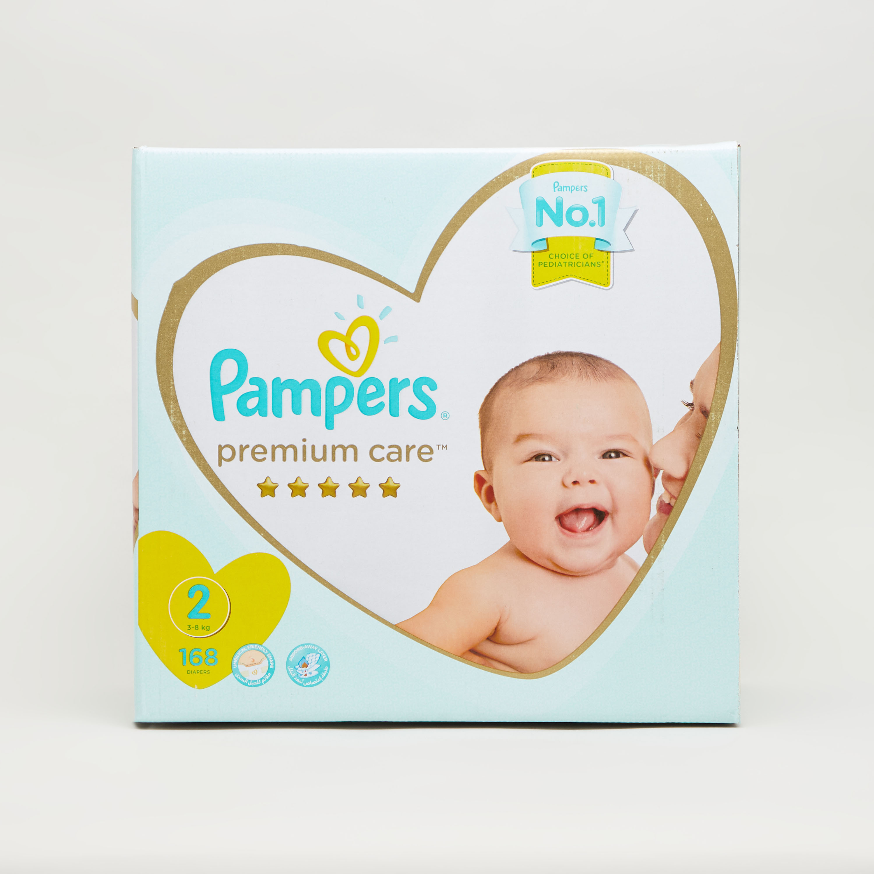 حفاضات بريميوم كير من بامبرز مقاس 2 عبوة 168 قطعة 3-8 كجم-baby-diapering-diapers-image-1