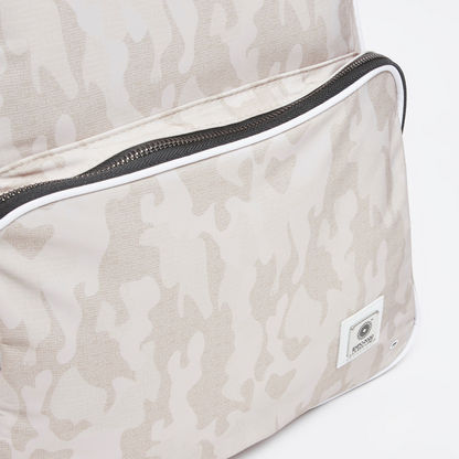 Printed Backpack with Adjustable Straps and Zip Closure