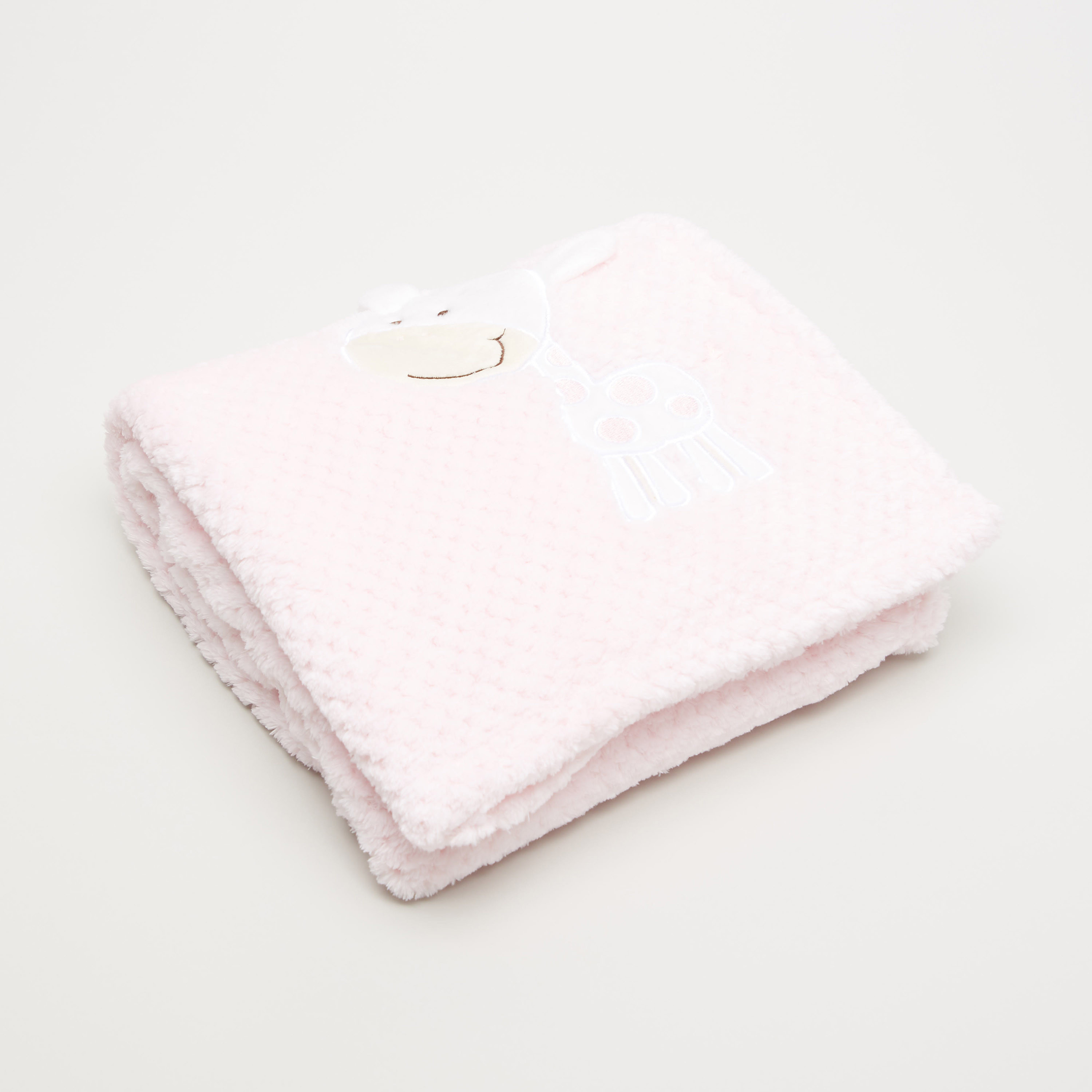 Juniors Waffle 3D Giraffe Embroidered Blanket - 80x110 cms-baby-nursery-blanketsandswaddles-blanketsandquilts-image-1