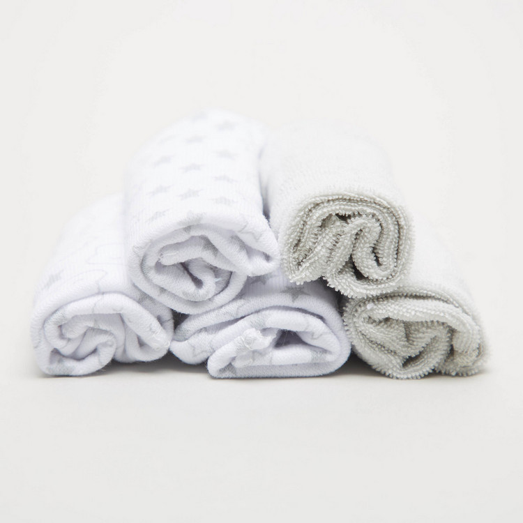 Juniors Textured Hooded Towel with 5-Piece Washcloths