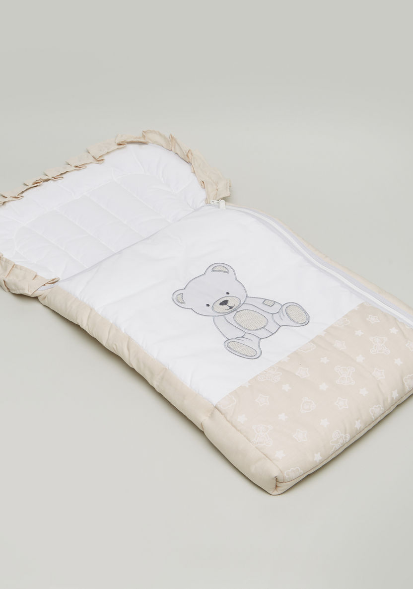 Juniors Teddy Embroidered Nest Bag with Zip Closure-Baby Bedding-image-0