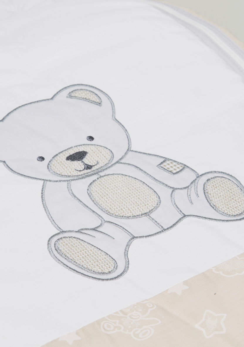 Juniors Teddy Embroidered Nest Bag with Zip Closure-Baby Bedding-image-2