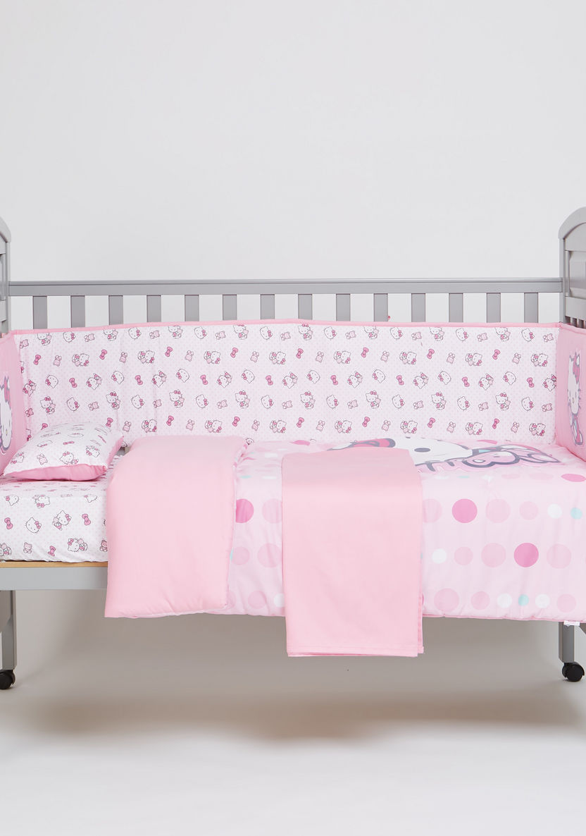 Hello Kitty Print 5-Piece Comforter Set-Baby Bedding-image-0