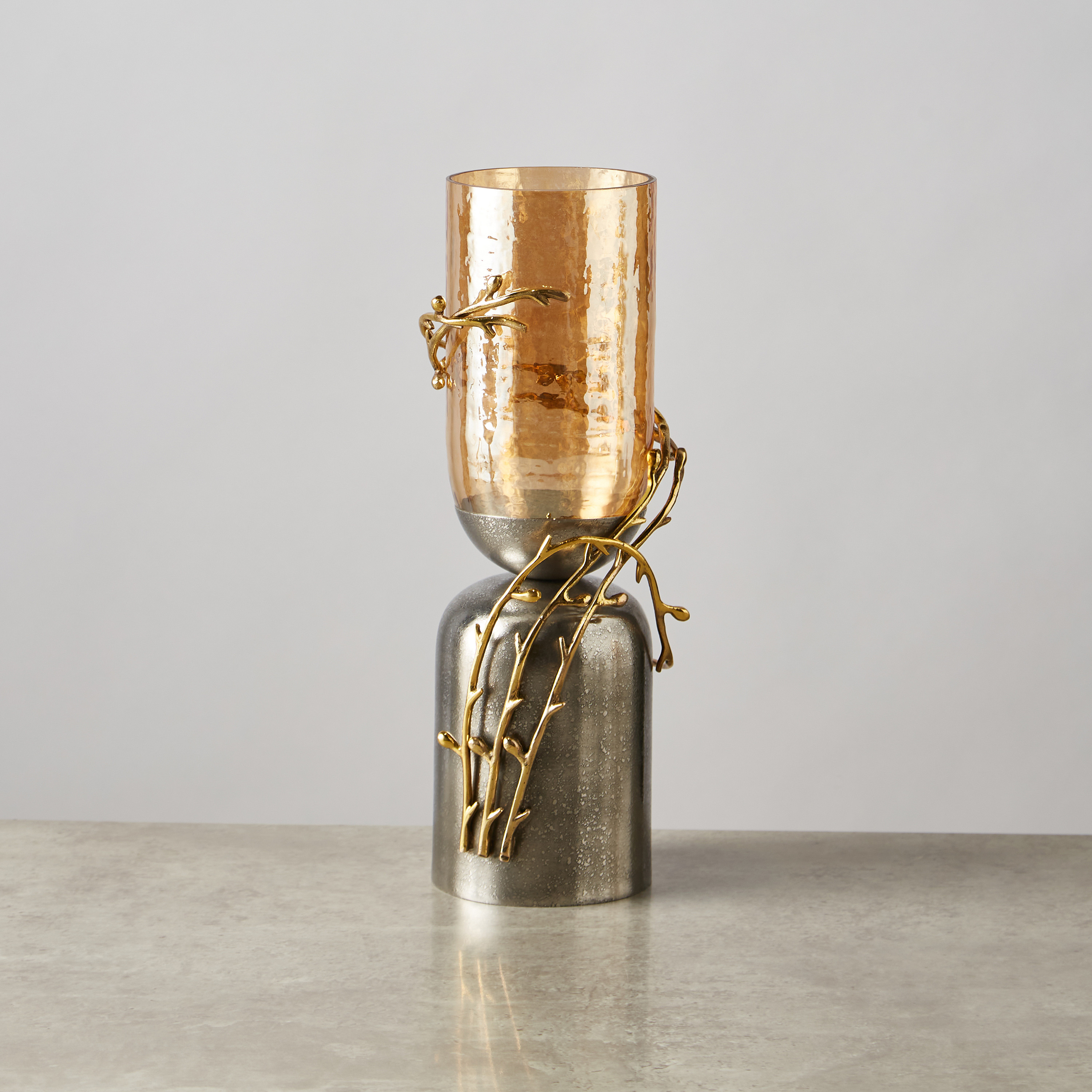 April Bloom Embellished Pillar Candleholder - 25 cms-household-decor-candleholdersandlanterns-image-1