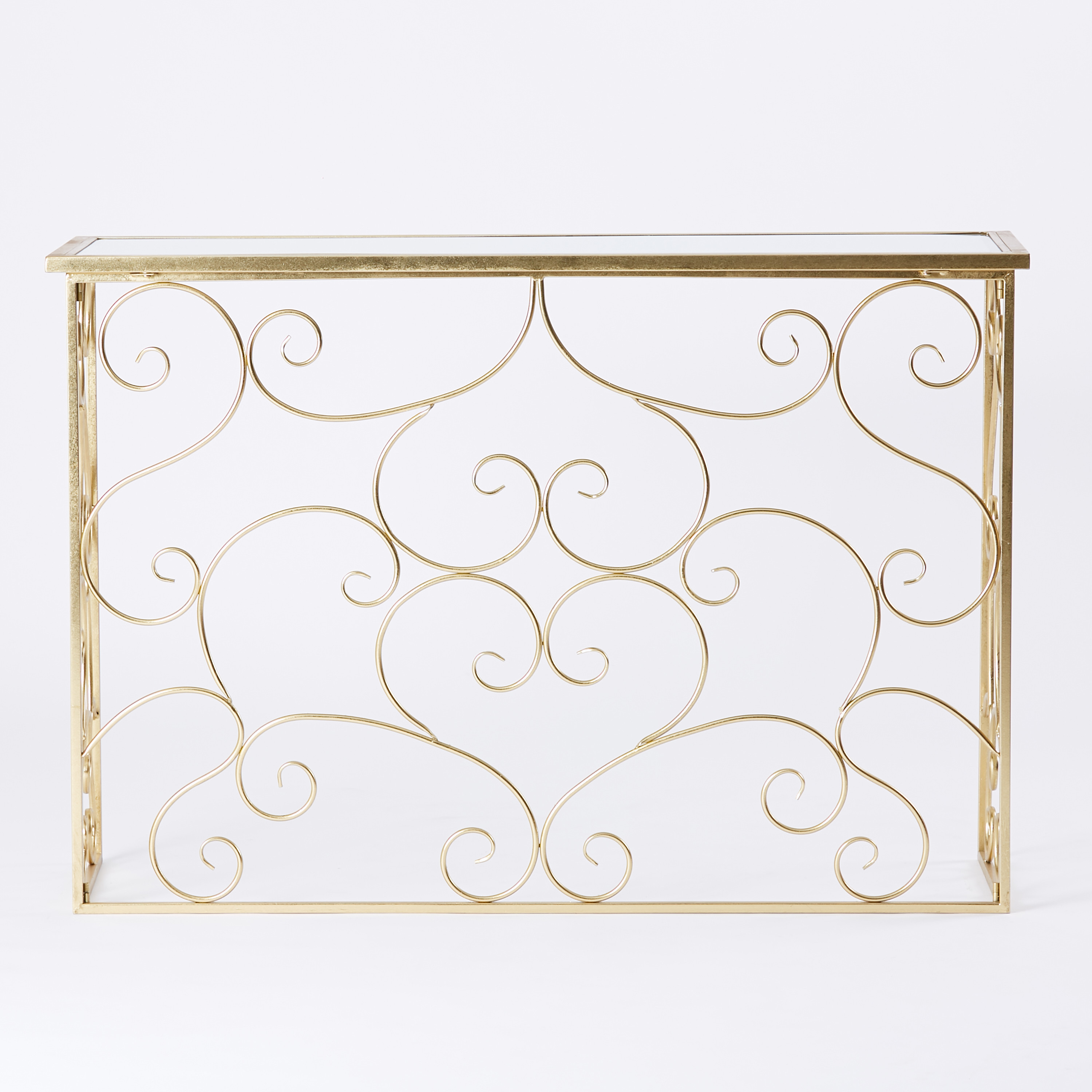 طاولة كونسول ميتاليك بسطح بمرآة - 120x41x82 سم-furniture-livingroom-consoletablesandmirrors-image-2