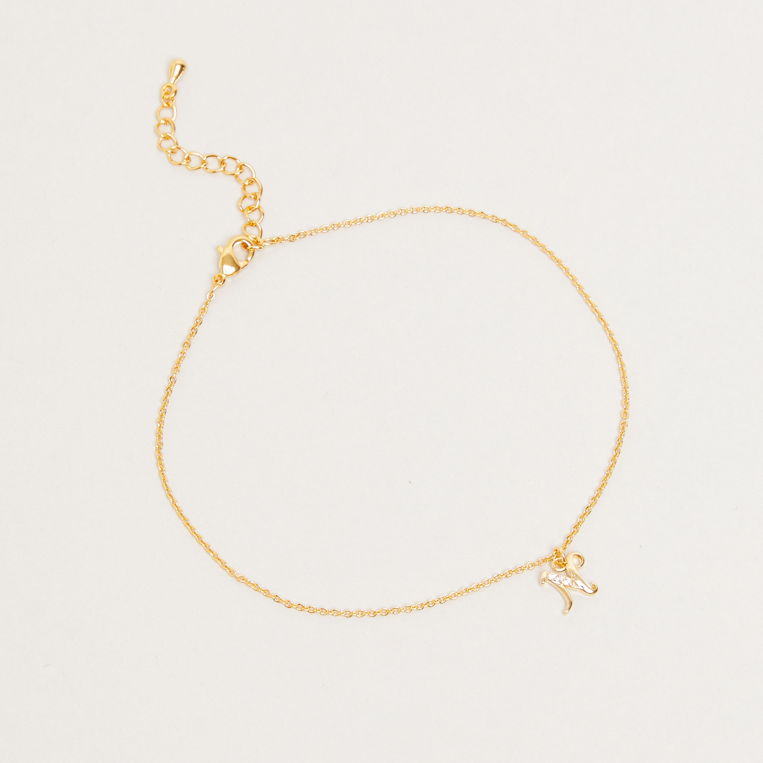 Crystal Studded English Letter N Anklet with Lobster Clasp Closure-women-watchesandjewellery-jewellery-anklets-image-1