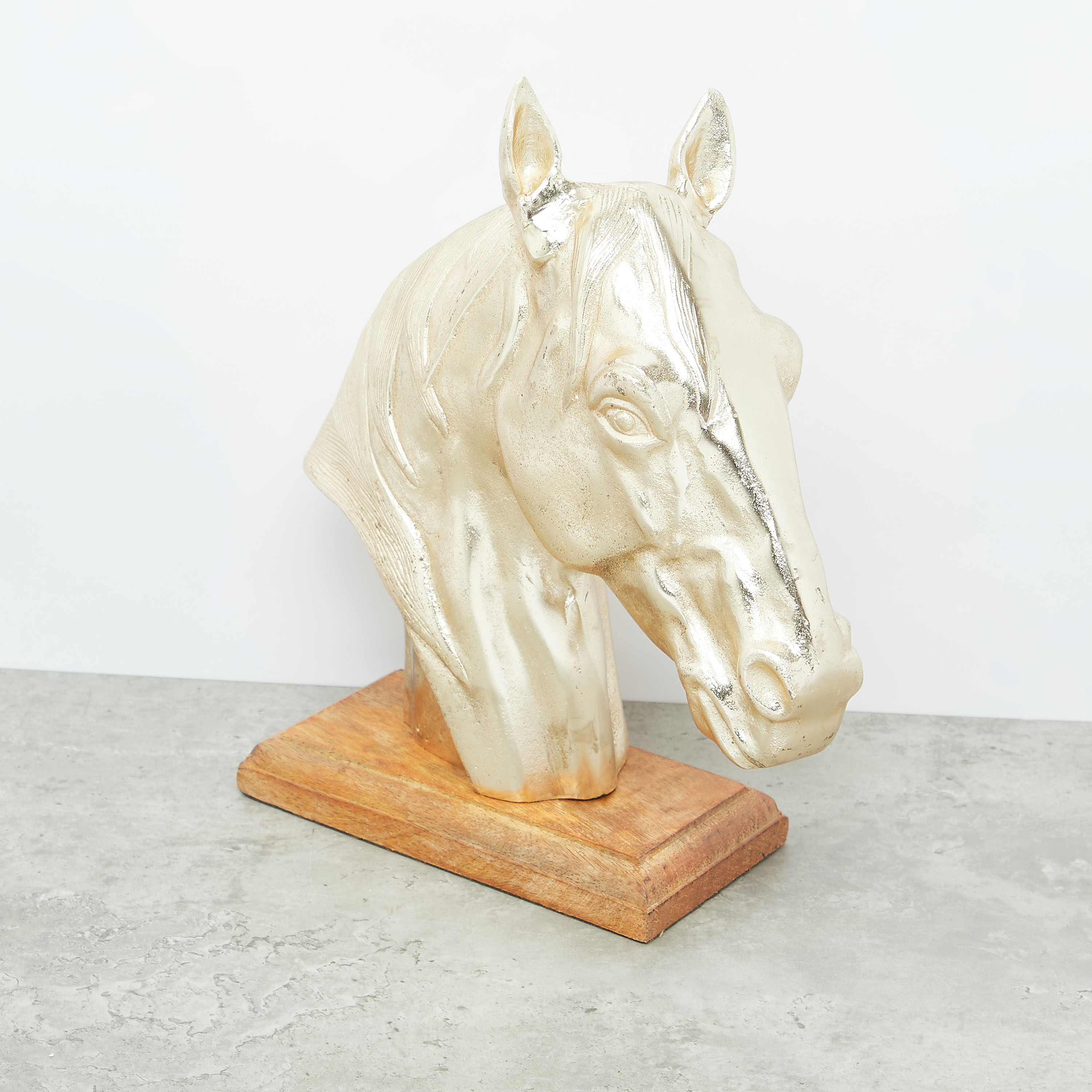 Metallic Horse Head Showpiece - 27x10x30 cms-household-decor-decorativeobjectsandsculptures-image-3