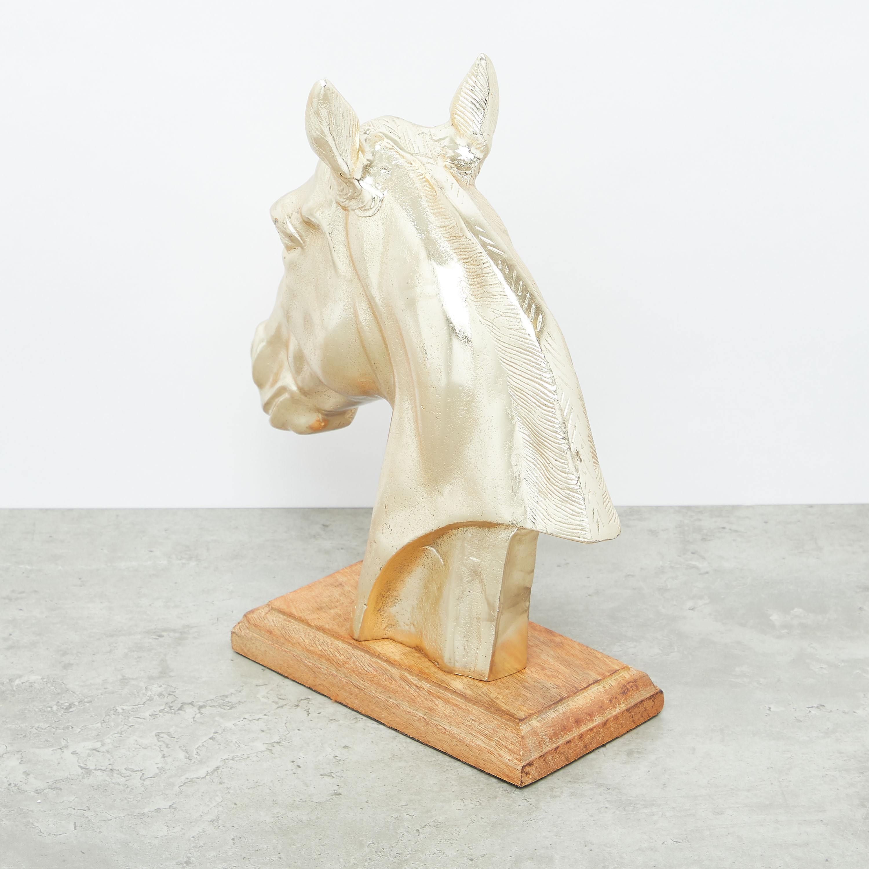 Metallic Horse Head Showpiece - 27x10x30 cms-household-decor-decorativeobjectsandsculptures-image-4