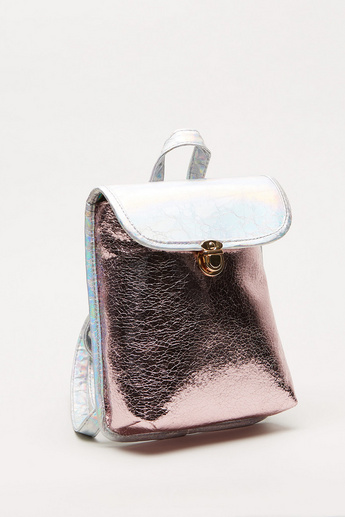 Textured Backpack with Adjustable Straps and Buckle Closure