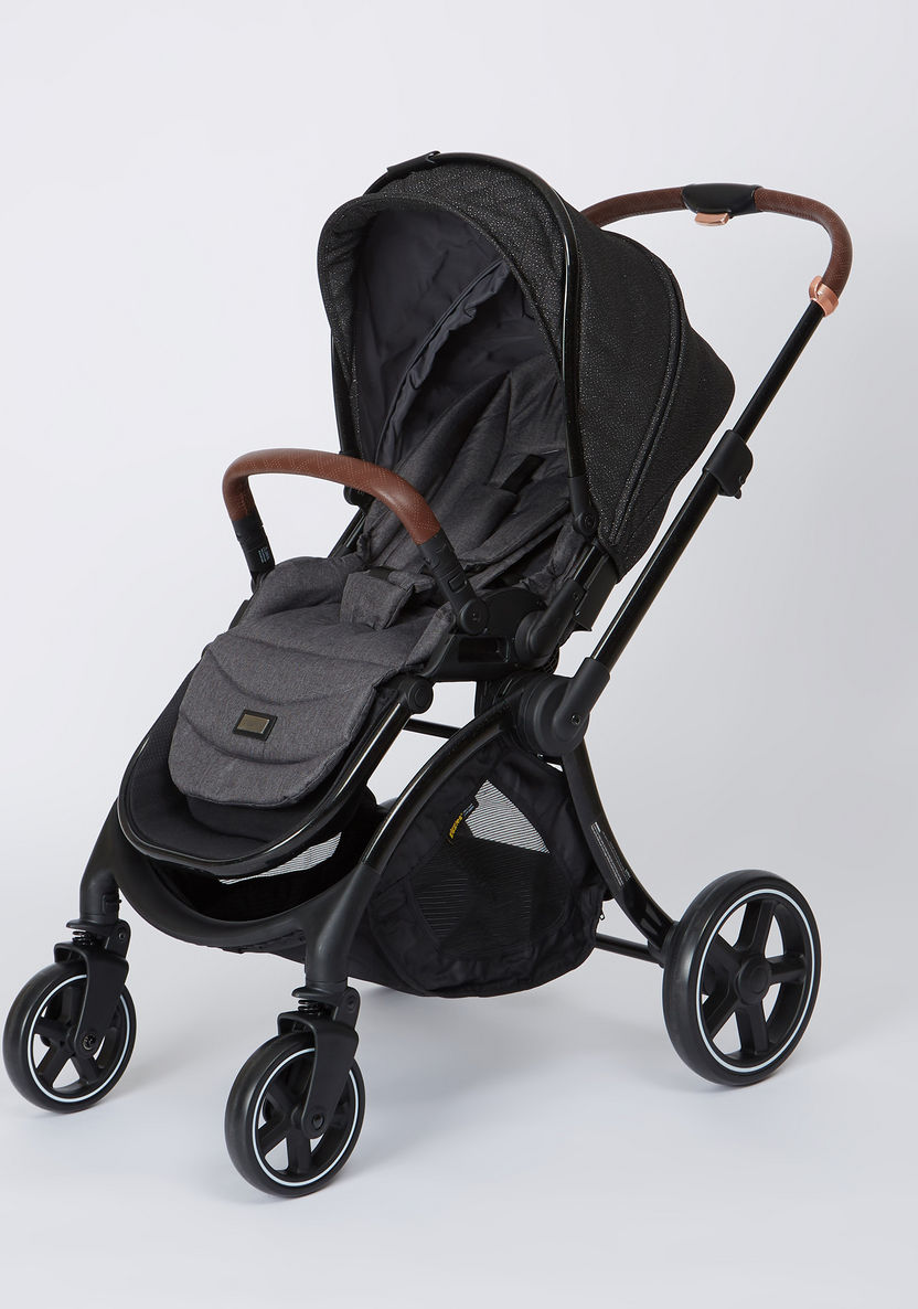 Giggles Aura Black Reversible Baby Stroller with Push-Button Fold Feature (Upto 3 years)-Strollers-image-0