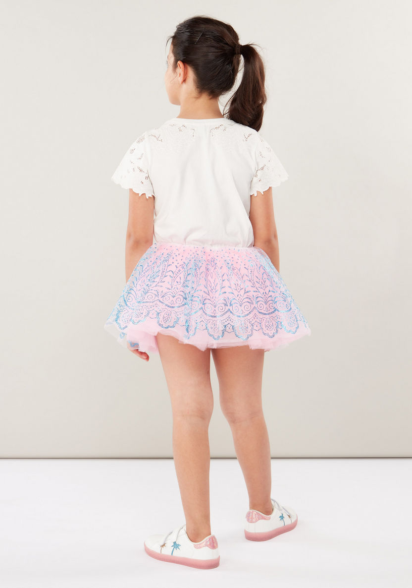 Charmz Printed Mesh Skirt with Elasticised Waistband-Role Play-image-2
