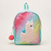 Juniors Textured Backpack with Pom Pom Applique-Bags and Backpacks-thumbnail-0