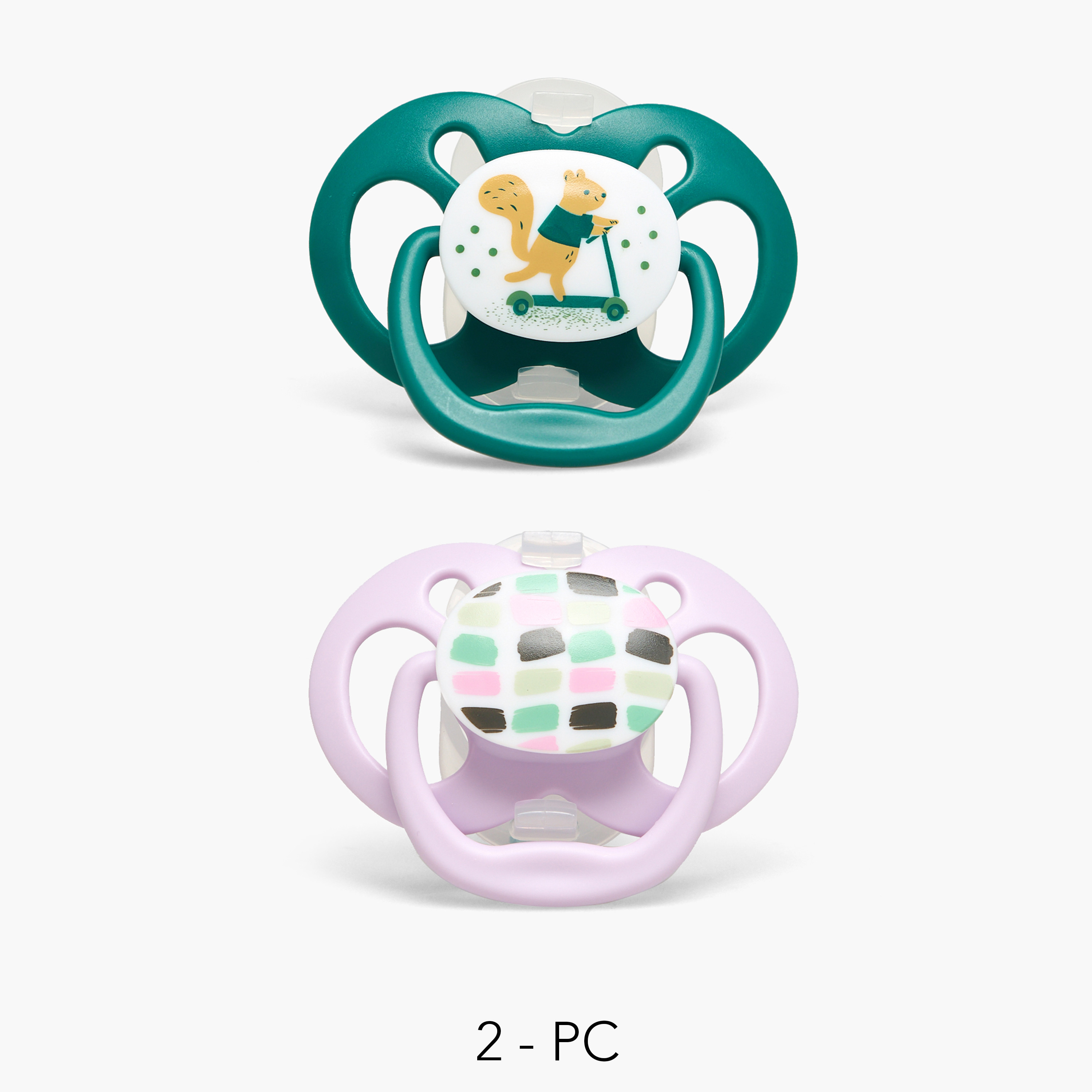 لهاية بميزة الفتح السهل من دكتور براونز- طقم من قطعتين-baby-feeding-pacifiers-image-1
