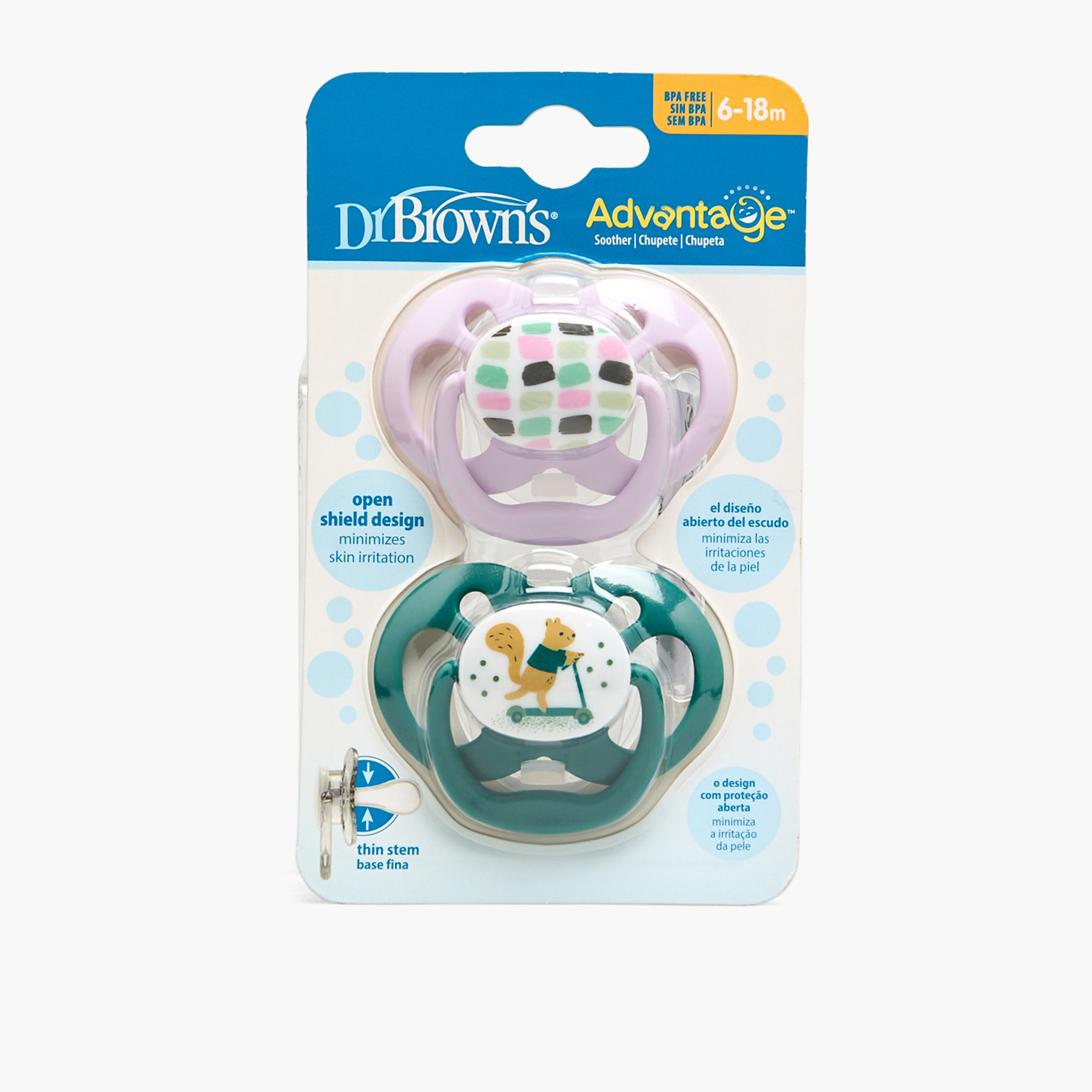 لهاية بميزة الفتح السهل من دكتور براونز- طقم من قطعتين-baby-feeding-pacifiers-image-7