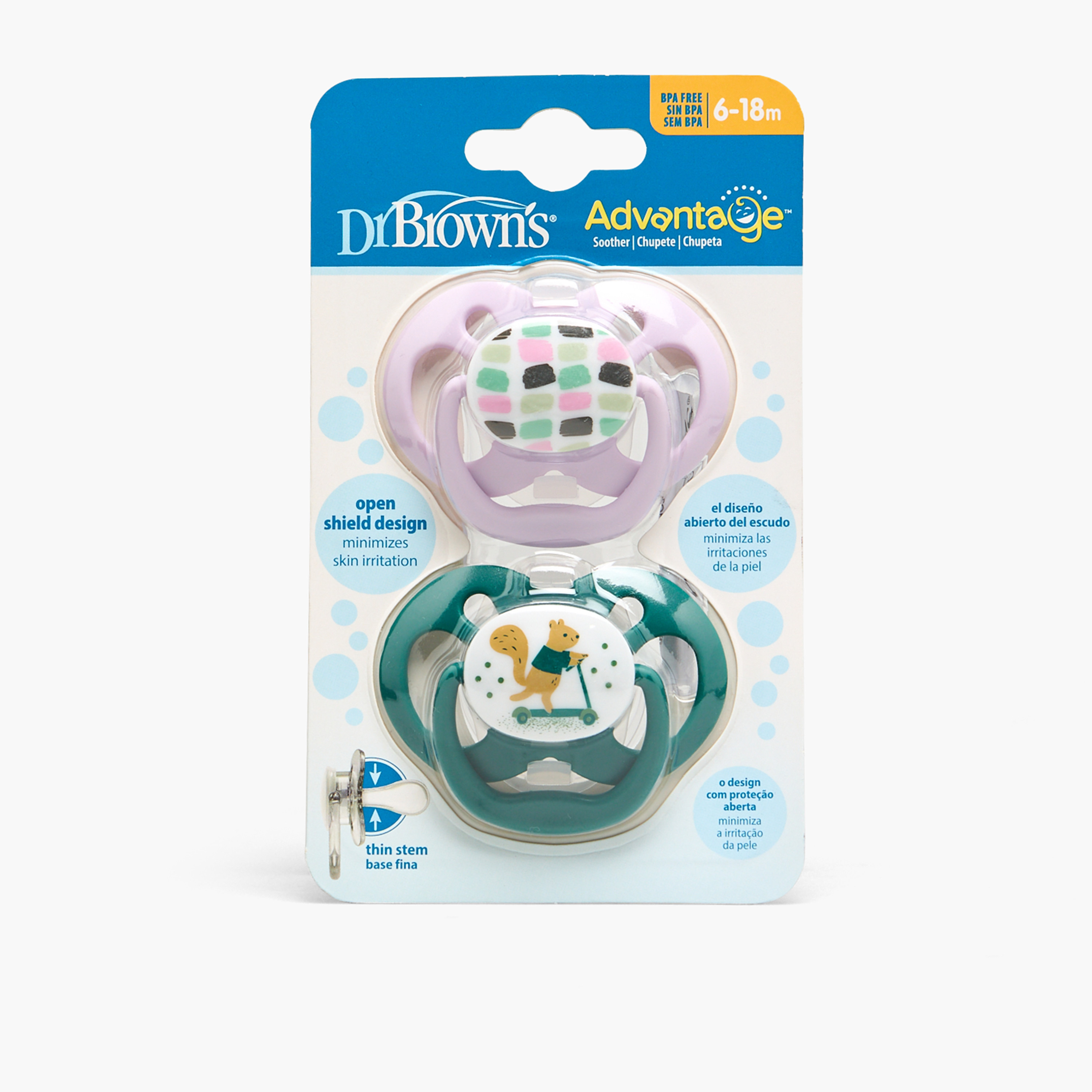 لهاية بميزة الفتح السهل من دكتور براونز- طقم من قطعتين-baby-feeding-pacifiers-image-7