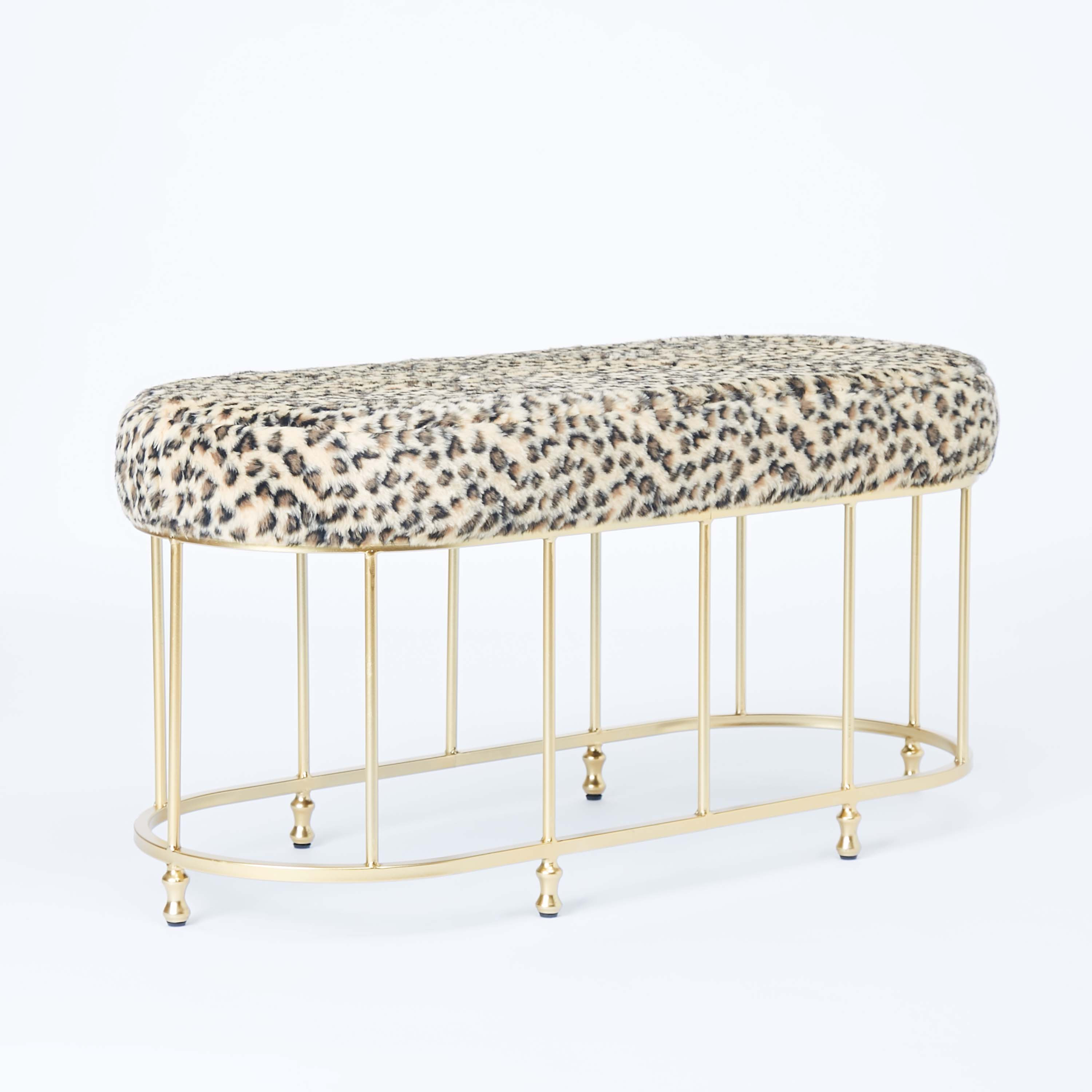 مقعد بيضاوي -3 مقاعد بطبعات حيوانات من ميلانج- 100x41x48 سم-furniture-diningroom-chairsandbenches-image-1
