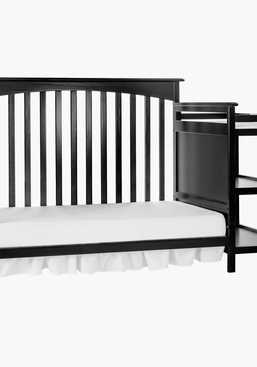 Dream On Me Chloe Grey 3-In-1 Convertible Wooden Crib with Changer (Up to 5 years)-Baby Cribs-image-1