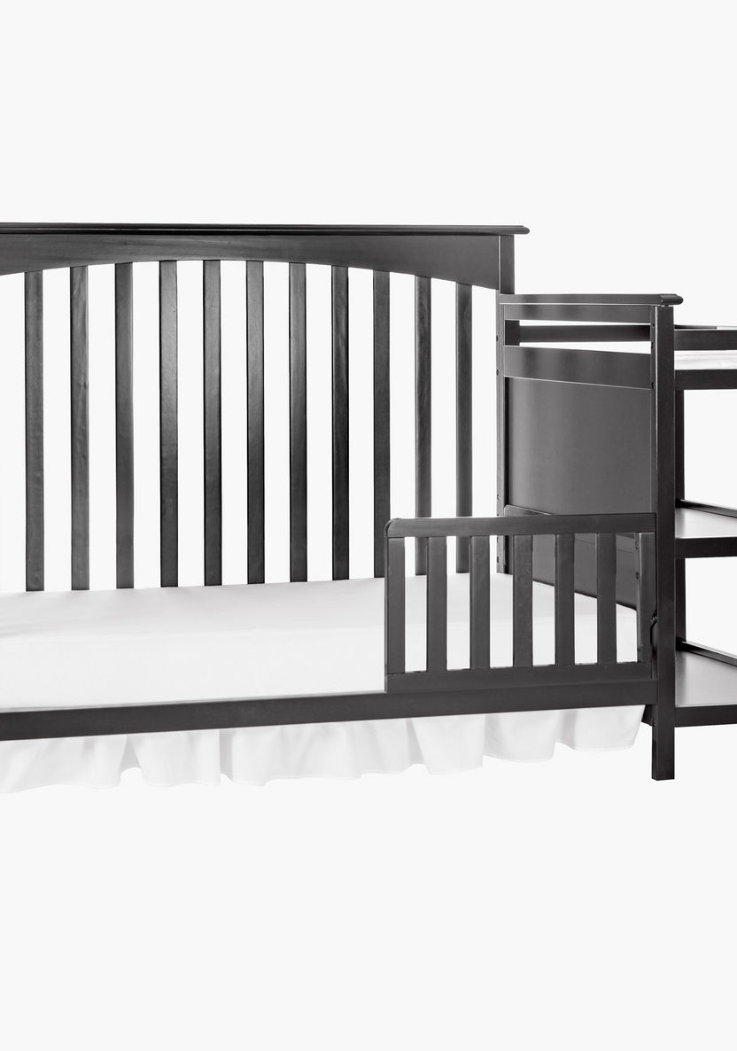 Dream On Me Chloe Grey 3-In-1 Convertible Wooden Crib with Changer (Up to 5 years)-Baby Cribs-image-2
