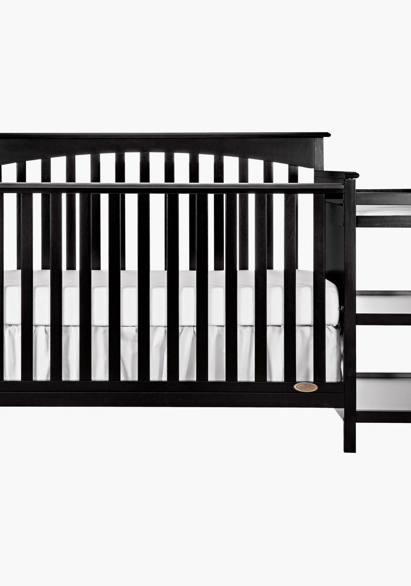 Dream On Me Chloe Grey 3-In-1 Convertible Wooden Crib with Changer (Up to 5 years)-Baby Cribs-image-3
