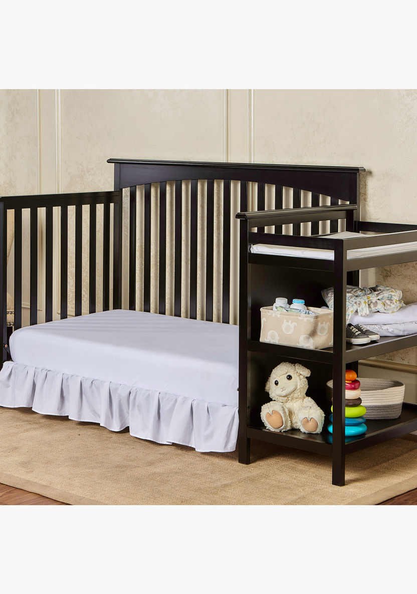 Dream On Me Chloe Grey 3-In-1 Convertible Wooden Crib with Changer (Up to 5 years)-Baby Cribs-image-5