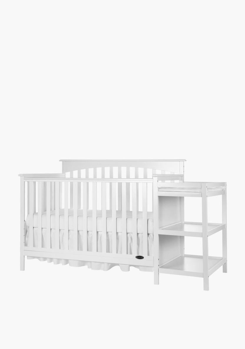 Dream On Me Chloe Grey 3-In-1 Convertible Wooden Crib with Changer (Up to 5 years)-Baby Cribs-image-0