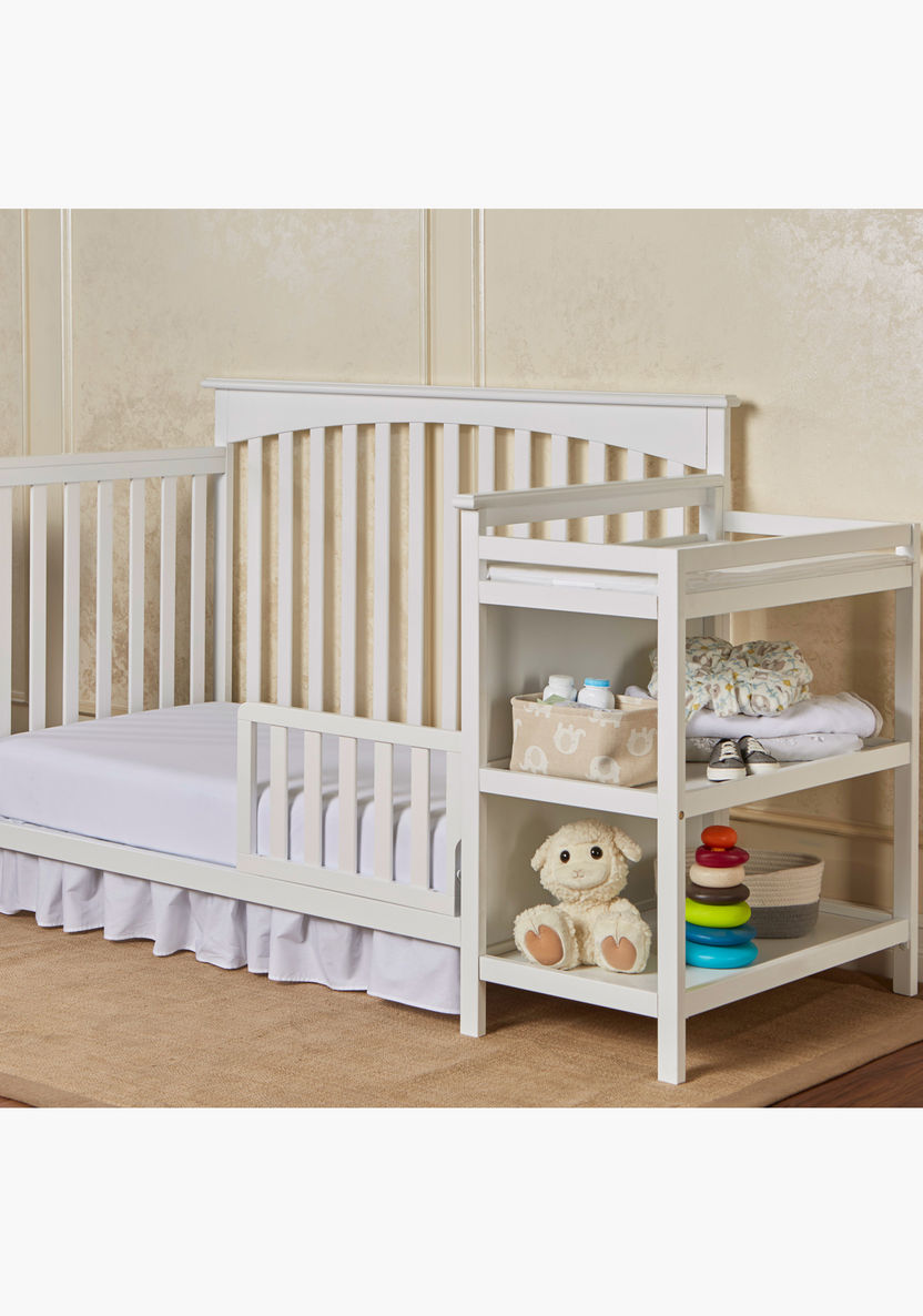Dream On Me Chloe Grey 3-In-1 Convertible Wooden Crib with Changer (Up to 5 years)-Baby Cribs-image-6