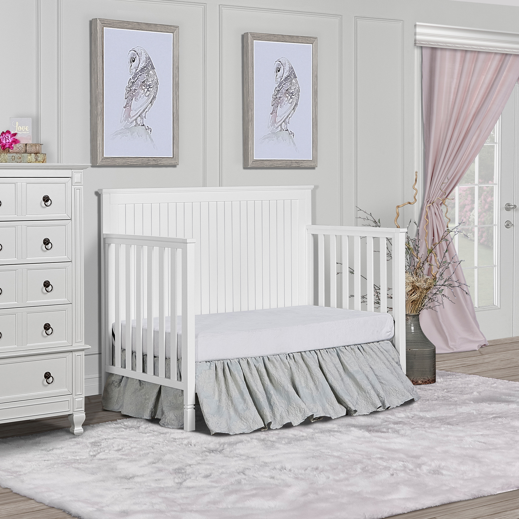 Dream On Me Alexa 5 In 1 Convertible Crib Grey Up to 5 years