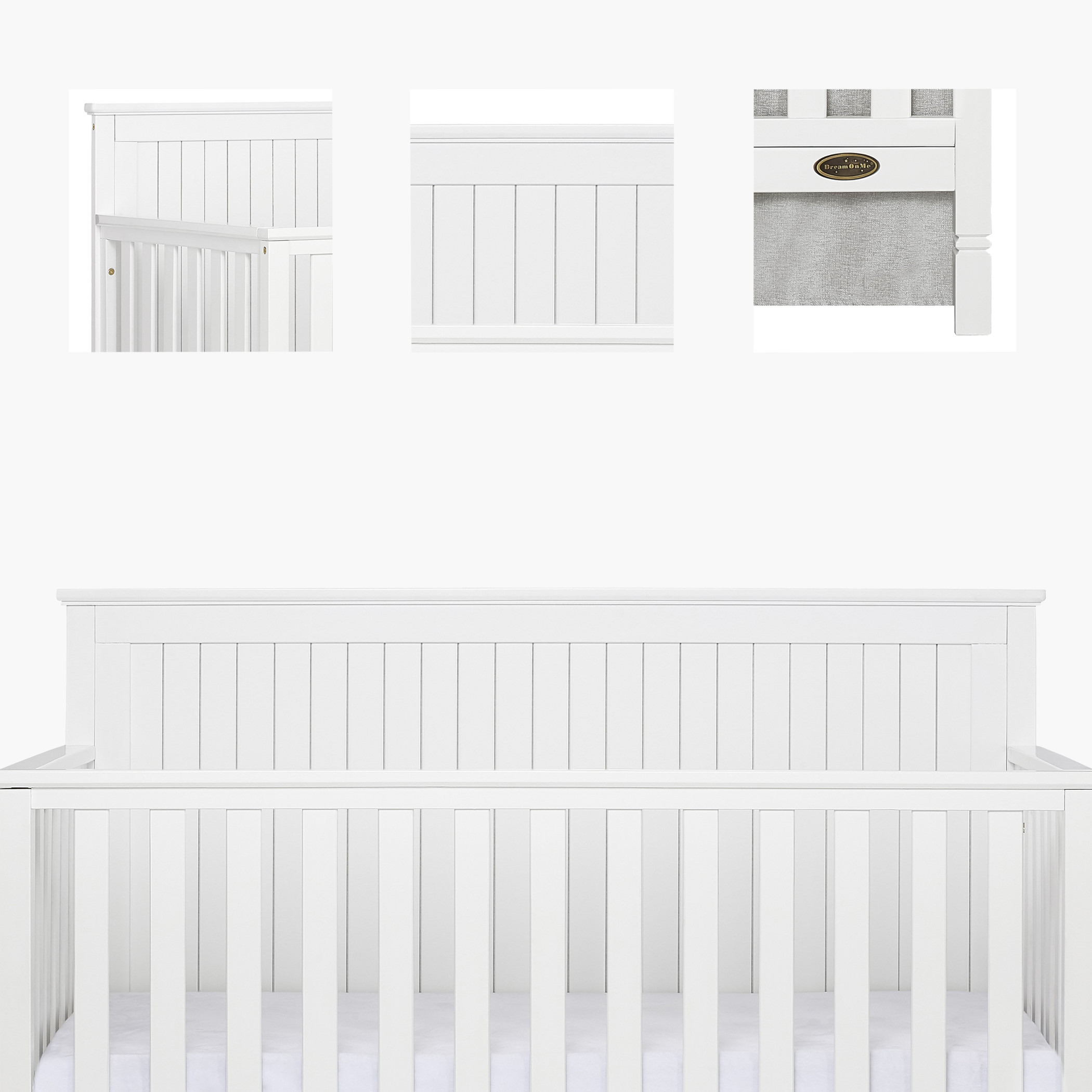 Dream On Me Alexa 5 In 1 Convertible Crib Grey Up to 5 years