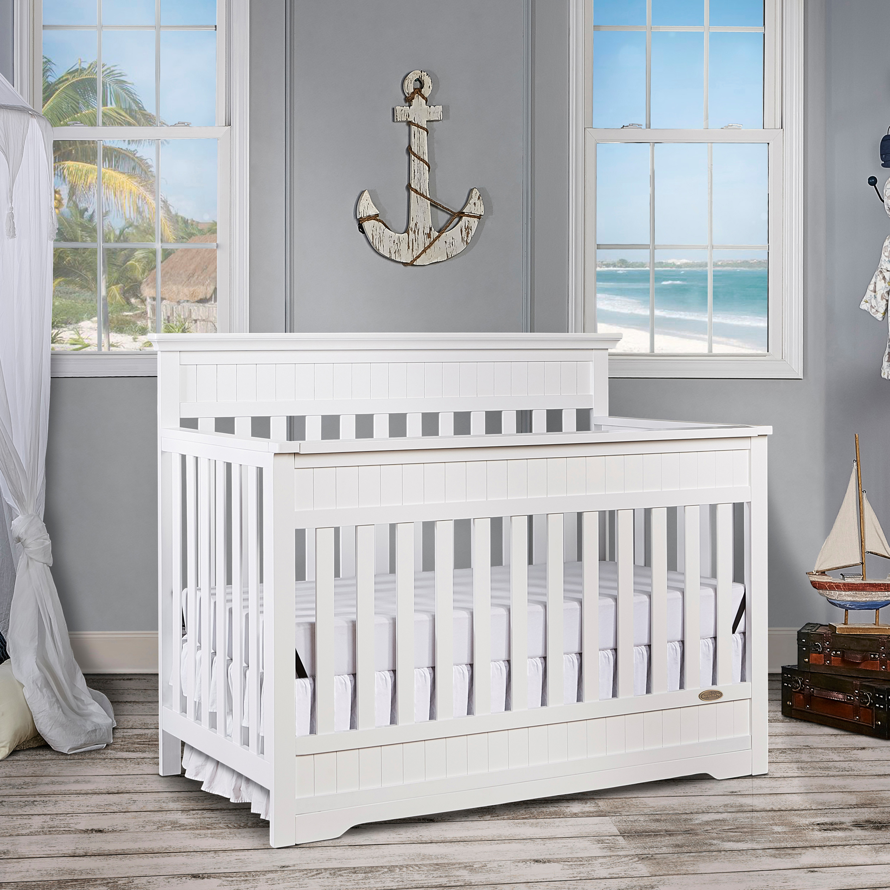 Dream On Me Cheasapeake Grey 3 in 1 Convertible Wooden Crib Up to 5 years