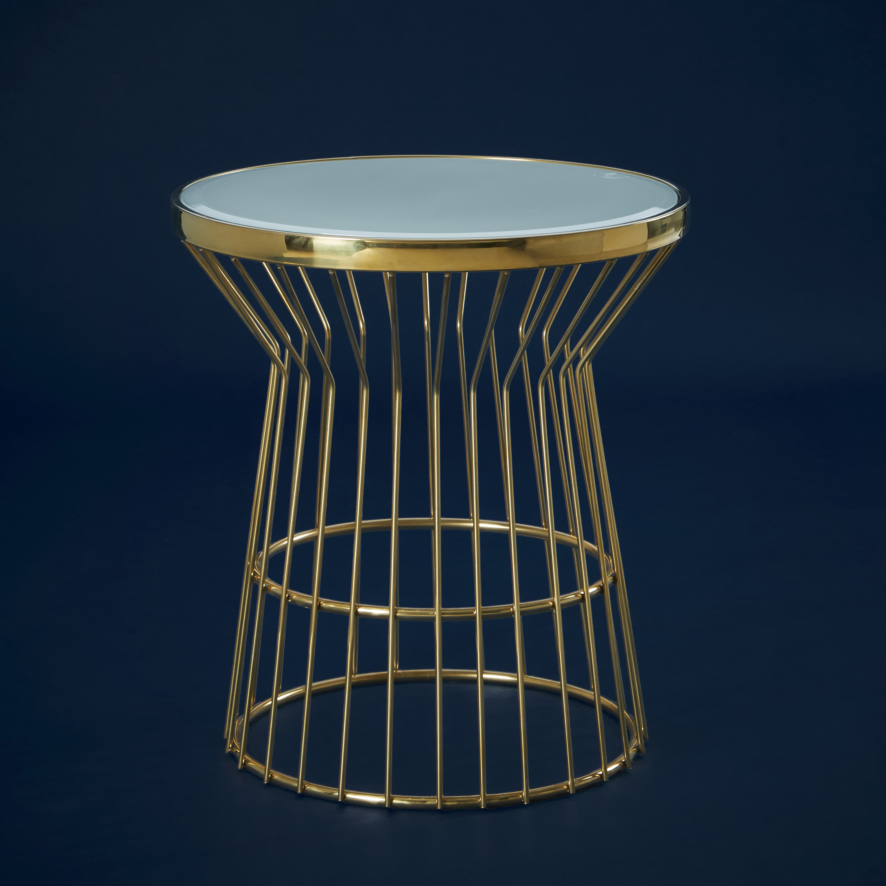 Glass Table Kuwait Shop Electroplated Cylindrical Accent Table with Tampered White Glass ...