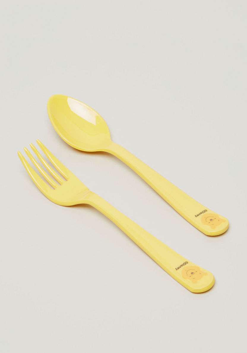 Disney Winnie-the-Pooh Face Print Spoon and Fork-Mealtime Essentials-image-0