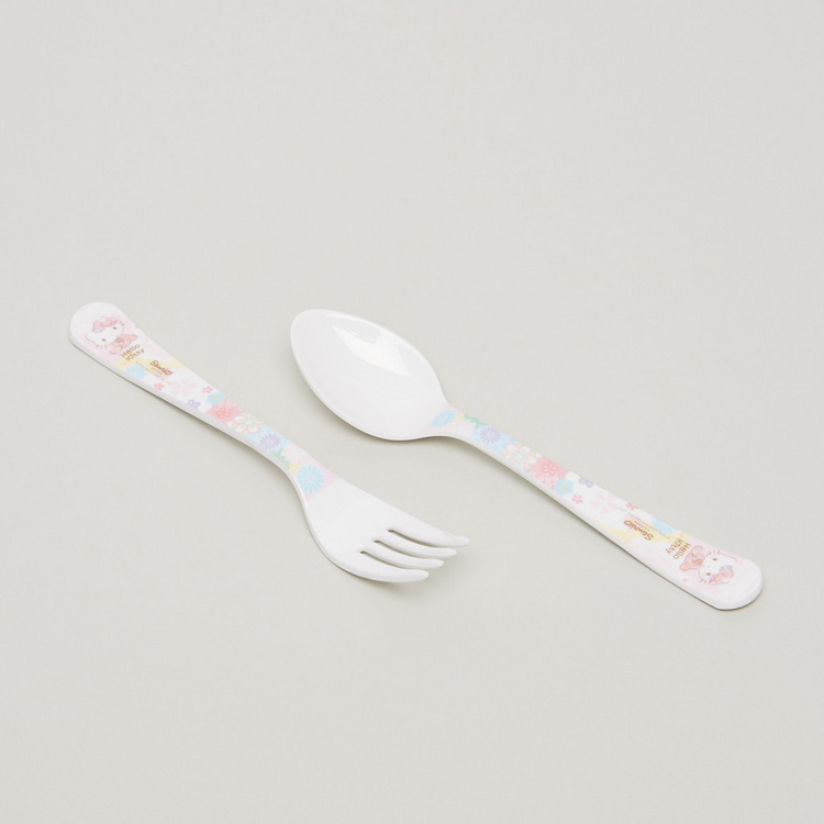 Hello Kitty Print Spoon and Fork Set