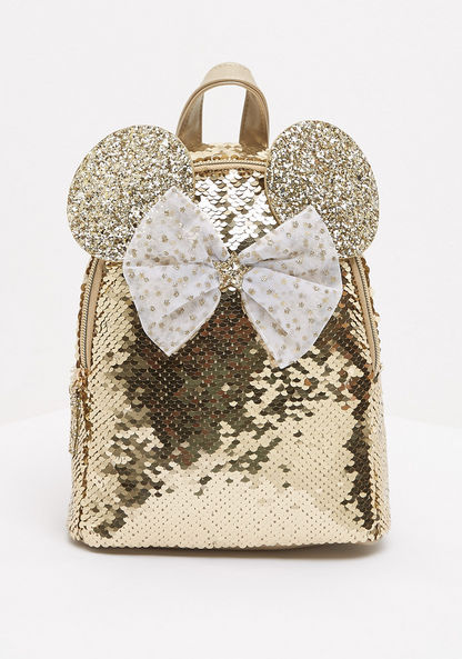 Minnie Mouse Sequin Detail Backpack with Bow Accent