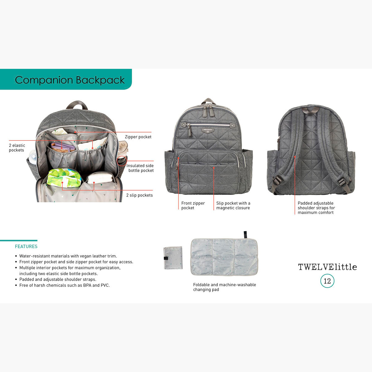 Machine washable best sale diaper backpack