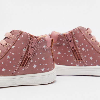Barefeet Printed Sneakers with Zip Closure-Baby Girl%27s Shoes-image-3