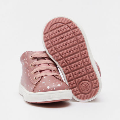 Barefeet Printed Sneakers with Zip Closure-Baby Girl%27s Shoes-image-4