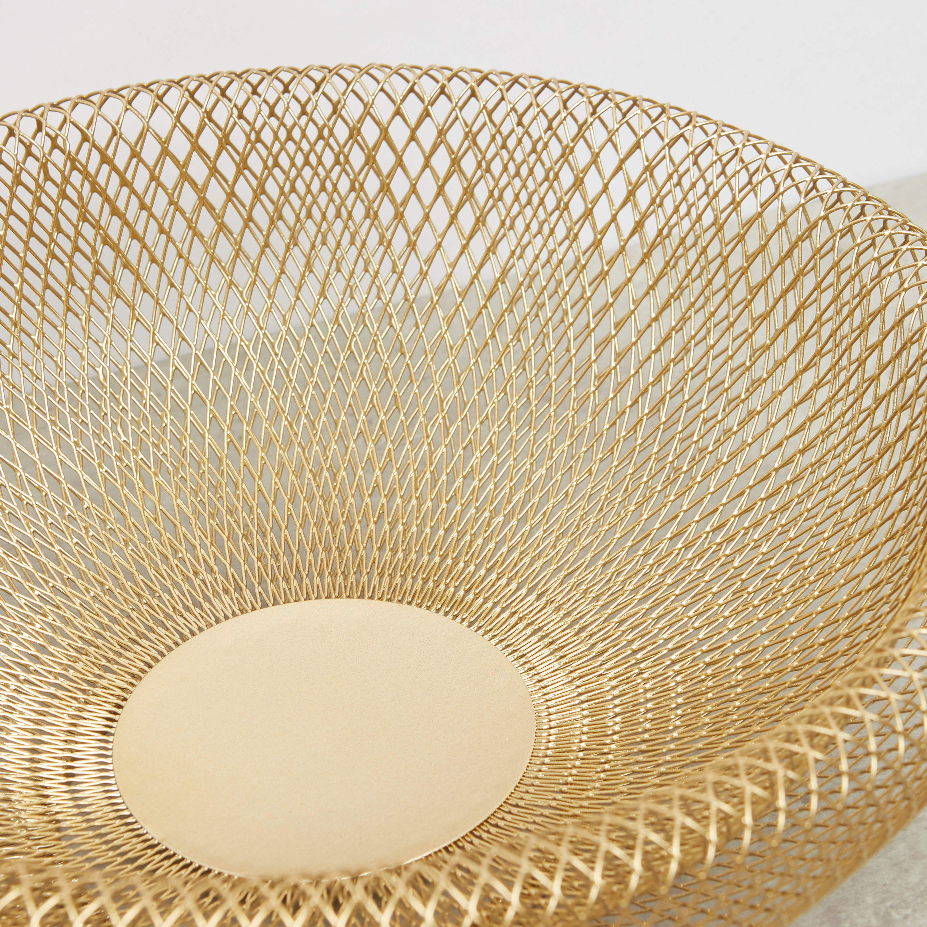 Gold Finished Metal Basket -  29x29x10 cms-household-decor-vasesandbowls-image-3
