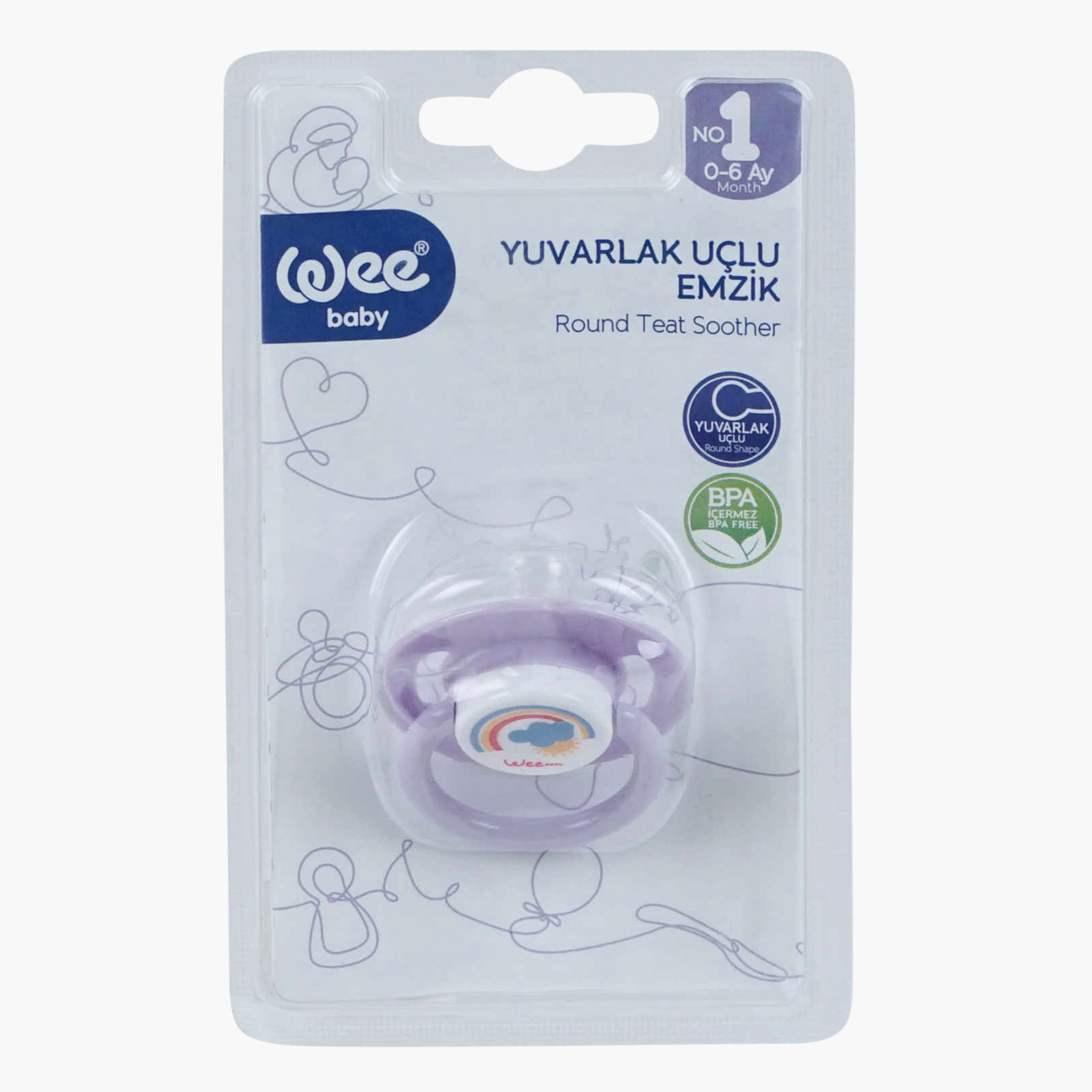 Wee Baby Size 1 Printed Round Teat Soother - 0-6 Months-baby-feeding-pacifiers-image-1