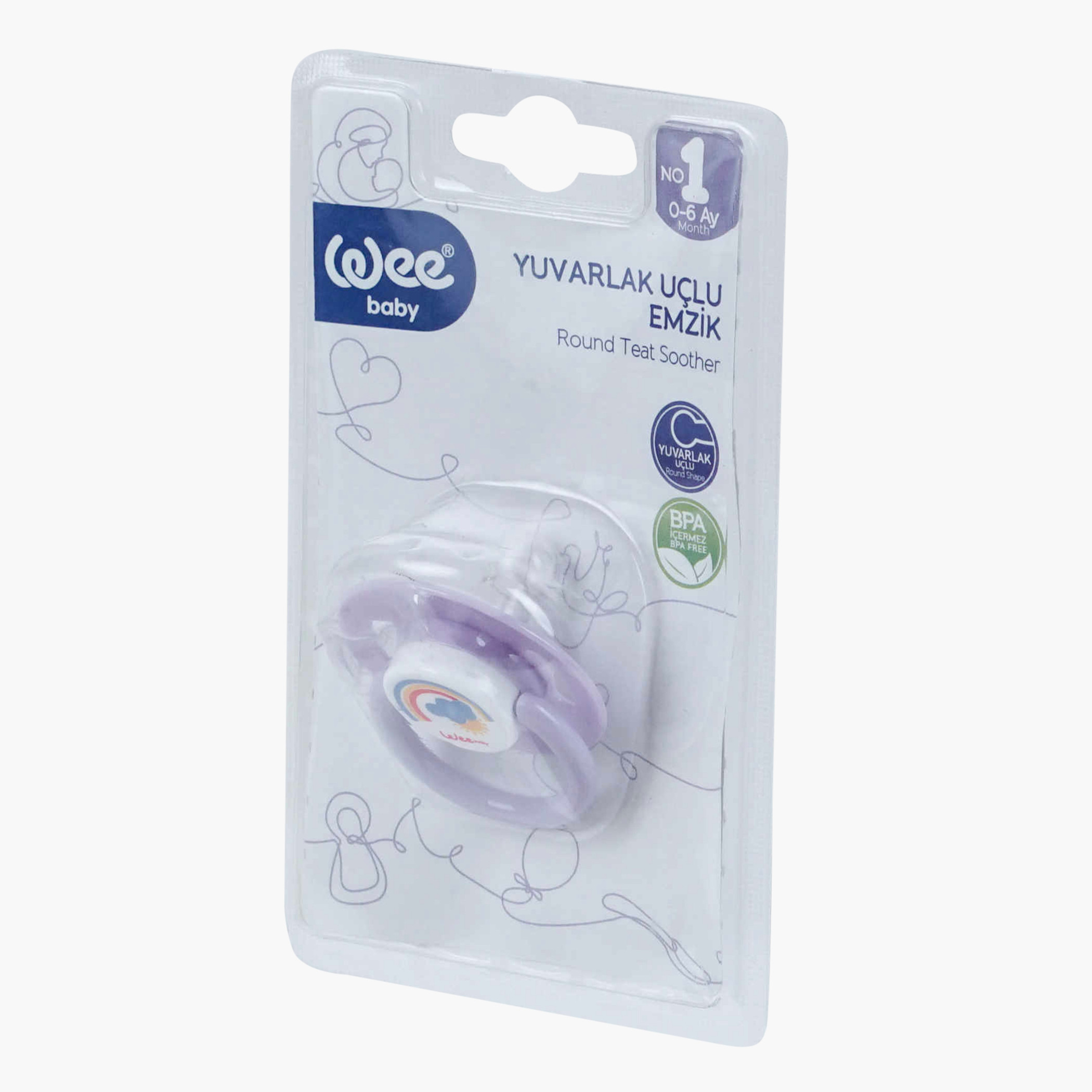 Wee Baby Size 1 Printed Round Teat Soother - 0-6 Months-baby-feeding-pacifiers-image-2