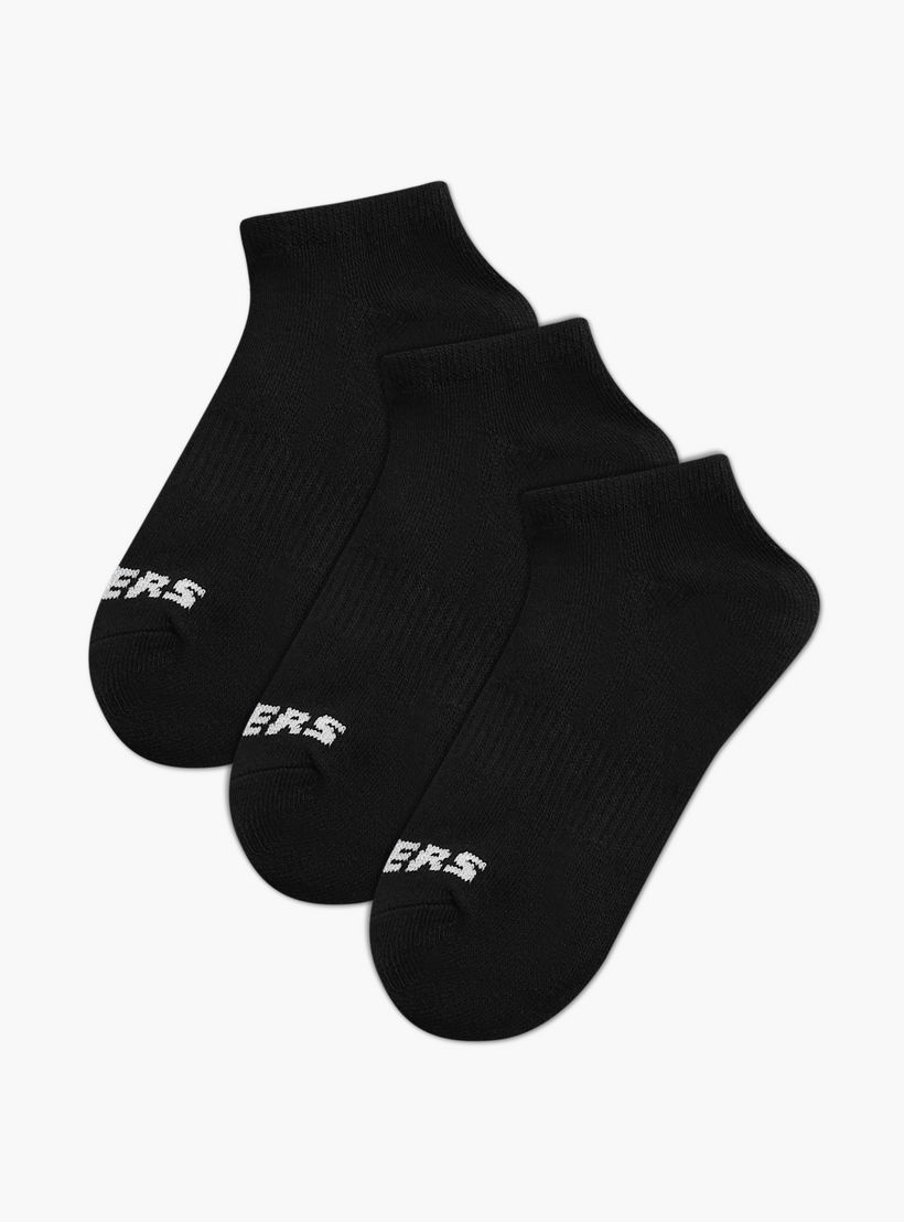 جوارب رياضية بطول الكاحل بطبعات من سكتشرز - طقم من 3 أزواج-girls-accessories-socks-image-1