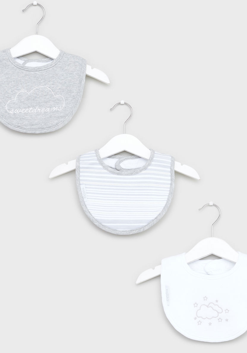 Giggles Textured Drooler Bib with Hook and Loop Closure - Set of 3-Accessories-image-0