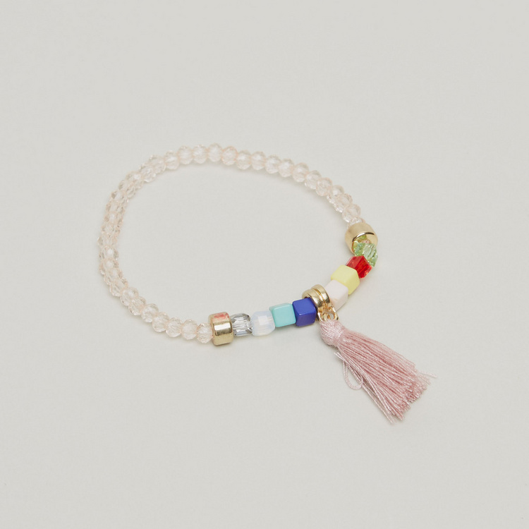 Charmz Tassel Detail Necklace and Bracelet Set