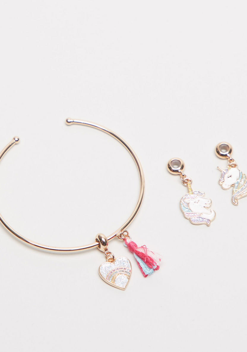 Charmz Open Cuff Bracelet with 2-Piece Pendants-Jewellery-image-0