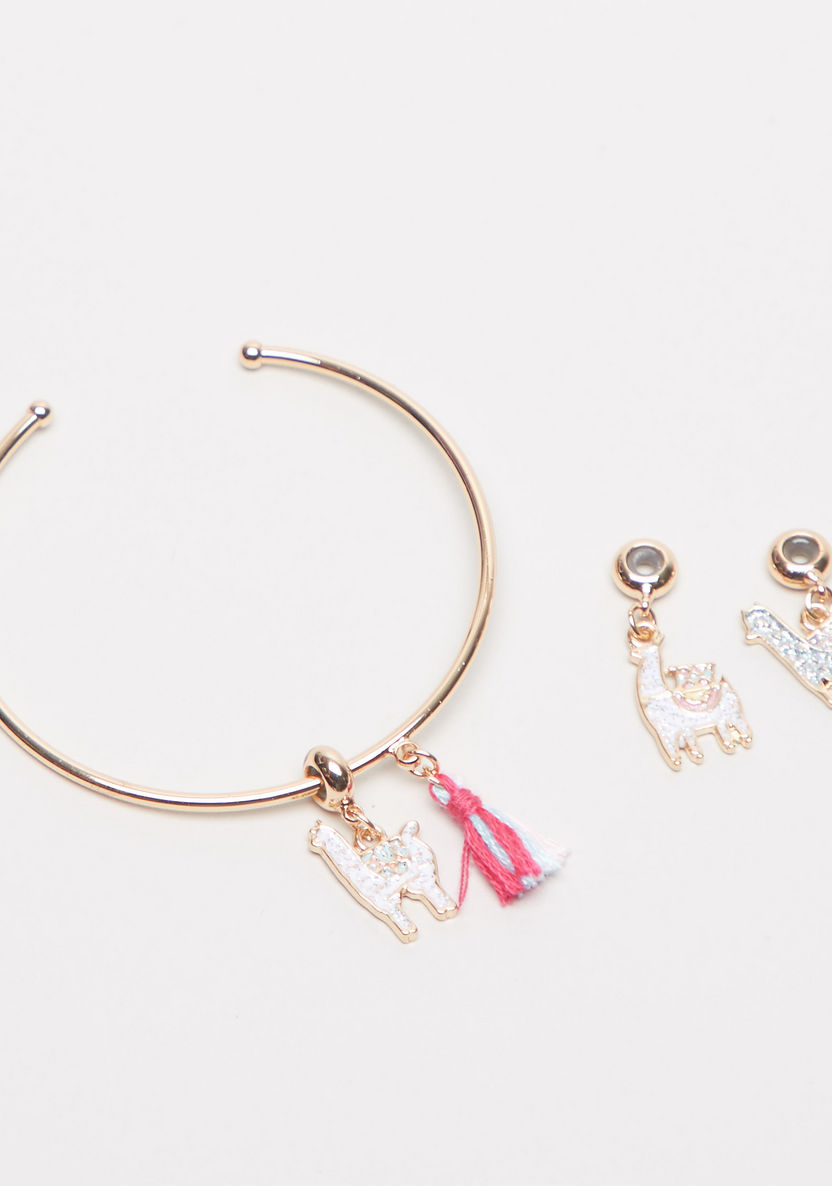 Charmz Cuff Bracelet with Two Pendants-Jewellery-image-0