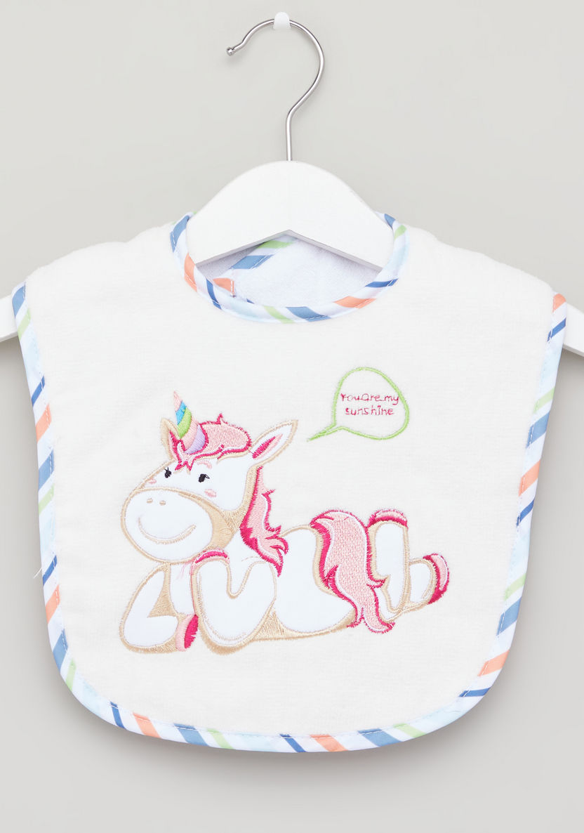 Juniors Unicorn Embroidered Bib with Hook and Loop Closure-Bibs and Burp Cloths-image-0